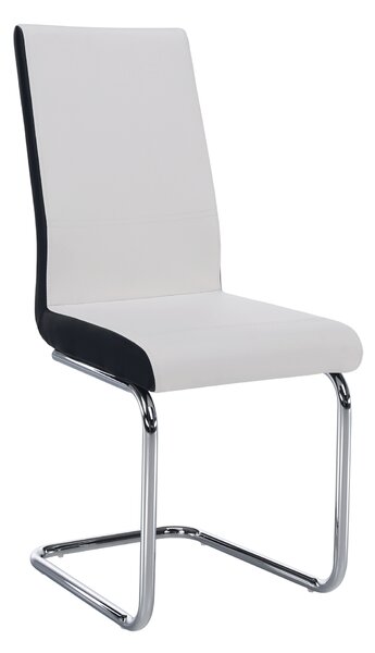 KONDELA Židle, ekokůže bílá / černá + chrom, Neana