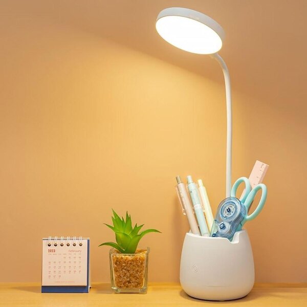 4Leaders Dotyková lampa se stojanem na telefon bílá 35×9×9 cm