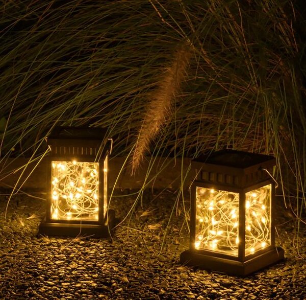 4Leaders Závěsná LED solární lucerna teplá bílá 12,5×8,9 cm