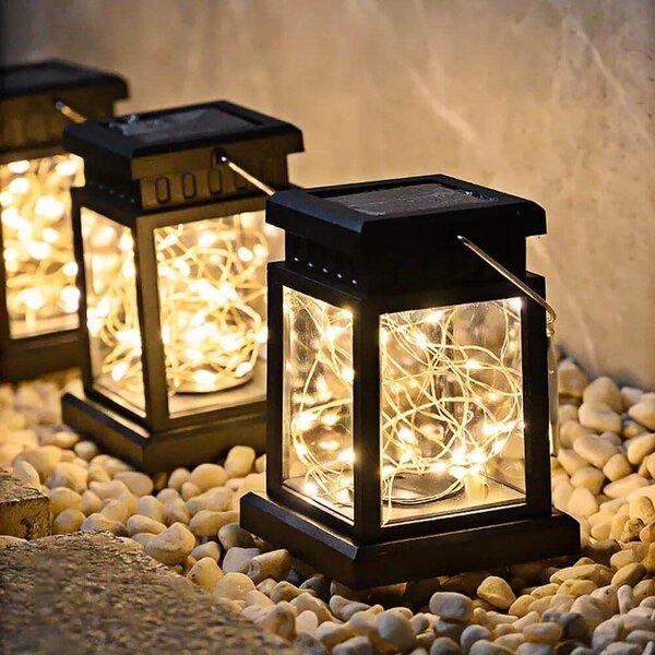 4Leaders Závěsná LED solární lucerna teplá bílá 12,5×8,9 cm