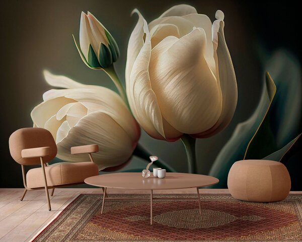 Fototapeta Jemné tulipány v jemných odstínech, 3D květinové fototapety, Populární fototapety, u94253 - Tapeko.co.cz