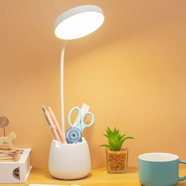 4Leaders Dotyková lampa se stojanem na telefon bílá 35×9×9 cm
