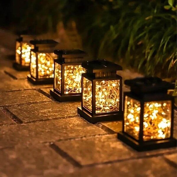 4Leaders Závěsná LED solární lucerna teplá bílá 12,5×8,9 cm