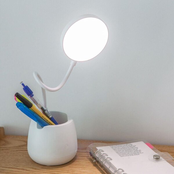 4Leaders Dotyková lampa se stojanem na telefon bílá 35×9×9 cm