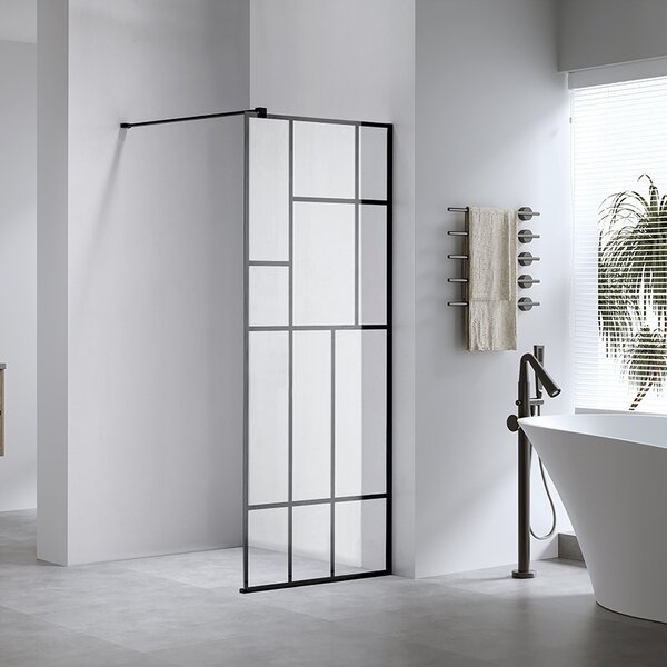 BPS-koupelny Sprchová zástěna Walk-in SH05C BL 90 černá/transparent - bez vaničky