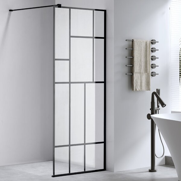 BPS-koupelny Sprchová zástěna Walk-in SH05C BL 90 černá/transparent - bez vaničky