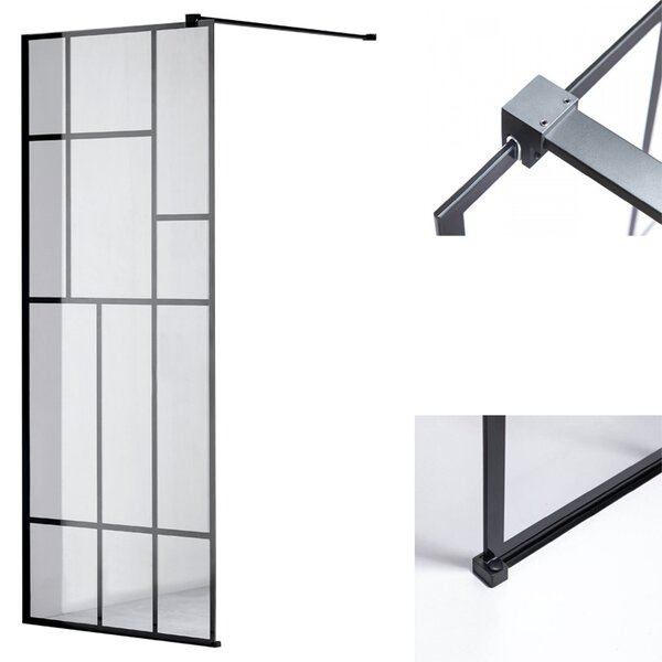 BPS-koupelny Sprchová zástěna Walk-in SH05C BL 90 černá/transparent - bez vaničky