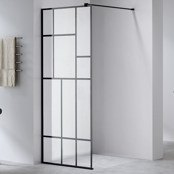 BPS-koupelny Sprchová zástěna Walk-in SH05C BL 90 černá/transparent - bez vaničky