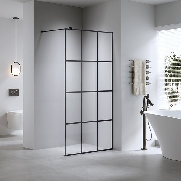 BPS-koupelny Sprchová zástěna Walk-in SH04A BL 70 černá/transparent - bez vaničky