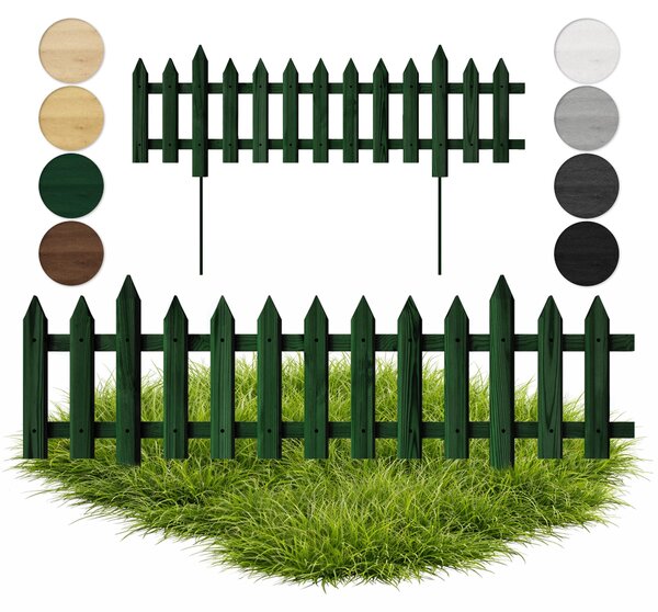 Zahradní plot - Dřevěný plotový panel - 100 cm - 40 cm vysoký - Zelený