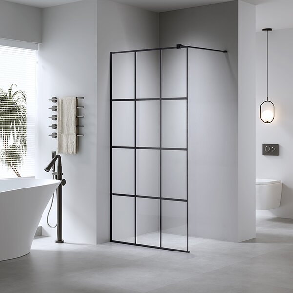 BPS-koupelny Sprchová zástěna Walk-in SH04A BL 70 černá/transparent - bez vaničky