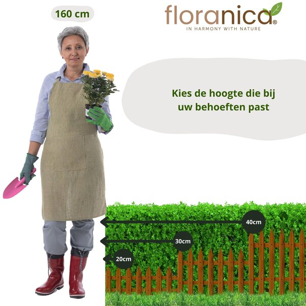 Zahradní plotová sada - Dřevěný plot - 100 cm - Výška 40 cm - Hnědá - Sada 3 kusů