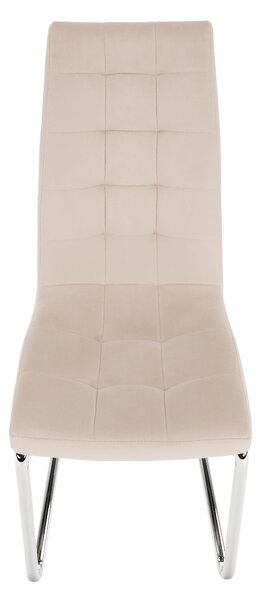 KONDELA Jídelní židle, béžová Dulux Velvet látka / chrom, SALOMA NEW
