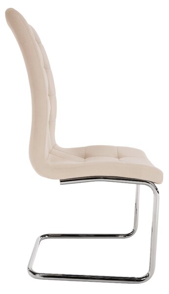 KONDELA Jídelní židle, béžová Dulux Velvet látka / chrom, SALOMA NEW