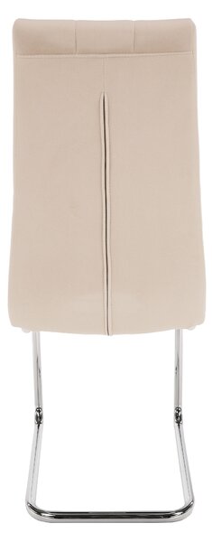 KONDELA Jídelní židle, béžová Dulux Velvet látka / chrom, SALOMA NEW