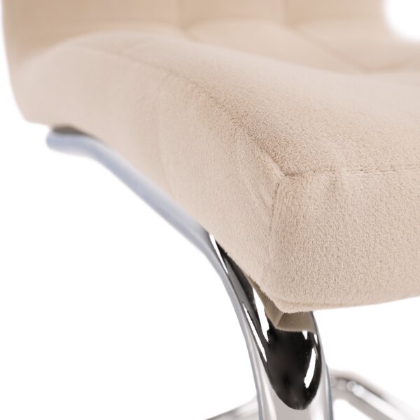 KONDELA Jídelní židle, béžová Dulux Velvet látka / chrom, SALOMA NEW