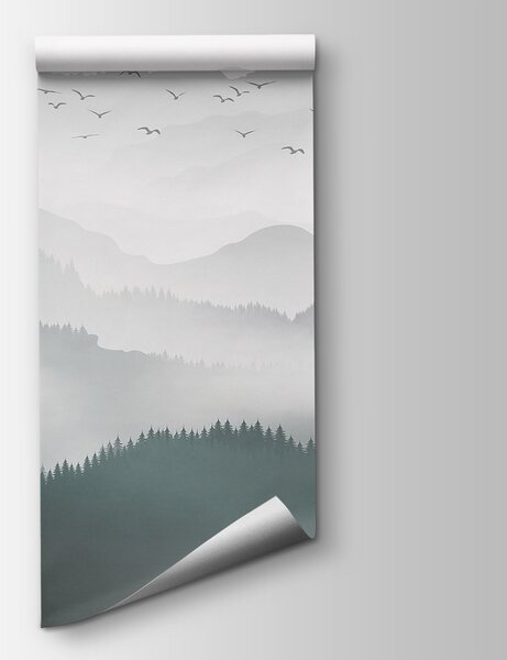 Fototapeta Ptáci letící nad pohořím, Horské fototapety, Populární fototapety, u94300 - Tapeko.co.cz