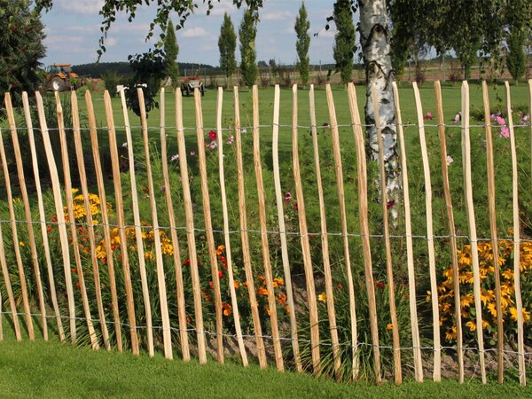 Zahradní plot z lískového dřeva - Plotová výplň - 150 cm výška - Pletený - Přírodní barva - 3 m délka - Na ohrádku zahrady, záhon, zahradu a rybník