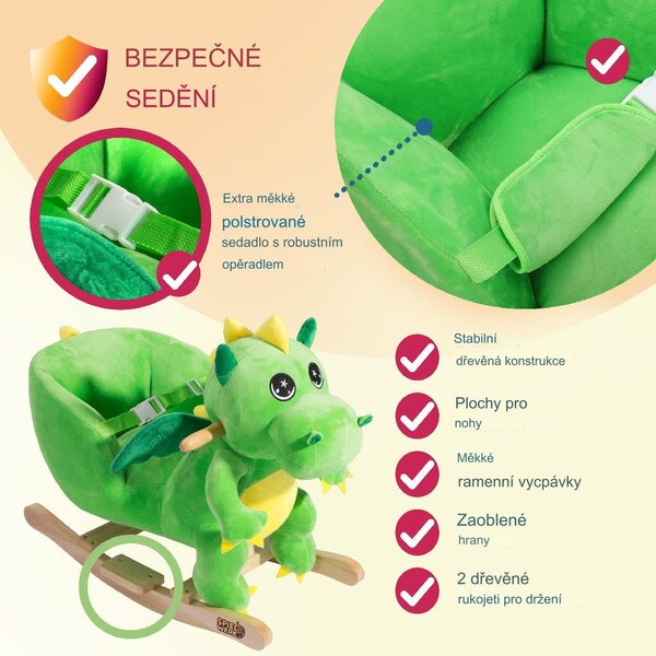 Deuba Dětský houpací dinosaurus s funkcí zvuku