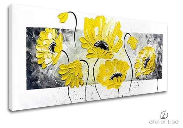 Autorská reprodukce na plátně KVĚTINY - 70x30 cm