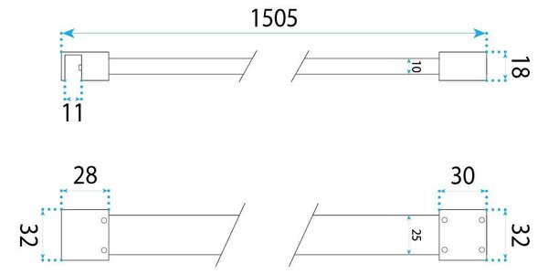 Vzpěra pro sprchovou zástěnu 150 cm Rea Gold