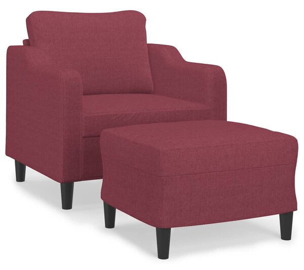 Křeslo s podnožkou vínové 60 cm textil 3201133