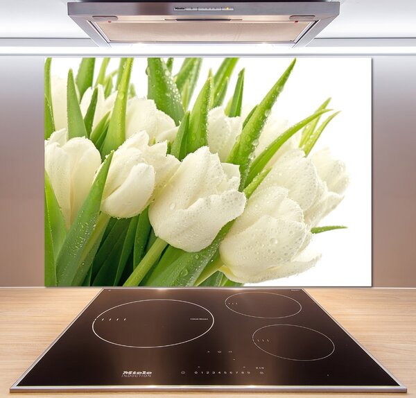 Panel do kuchyně Bílé tulipány pksh-49549577