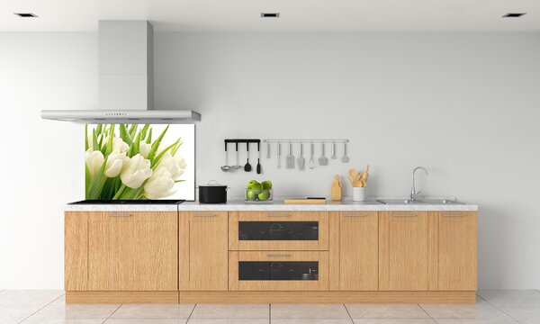 Panel do kuchyně Bílé tulipány pksh-49549577