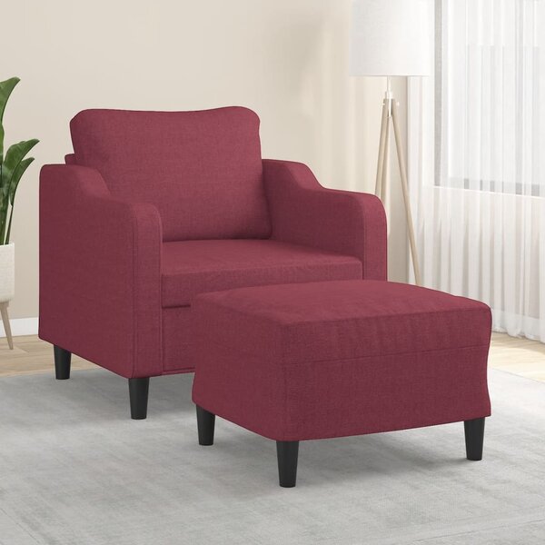 Křeslo s podnožkou vínové 60 cm textil 3201133