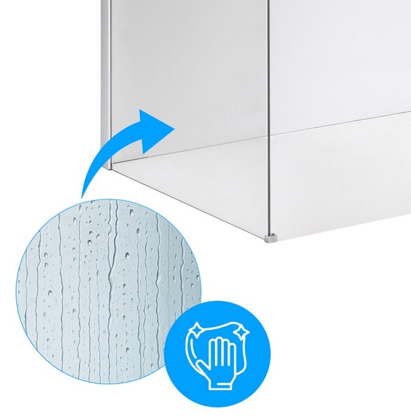 BPS-koupelny 2-dílná sprchová zástěna Walk-in SH07 DUO CR 90x90, chrom/transparent - bez vaničky