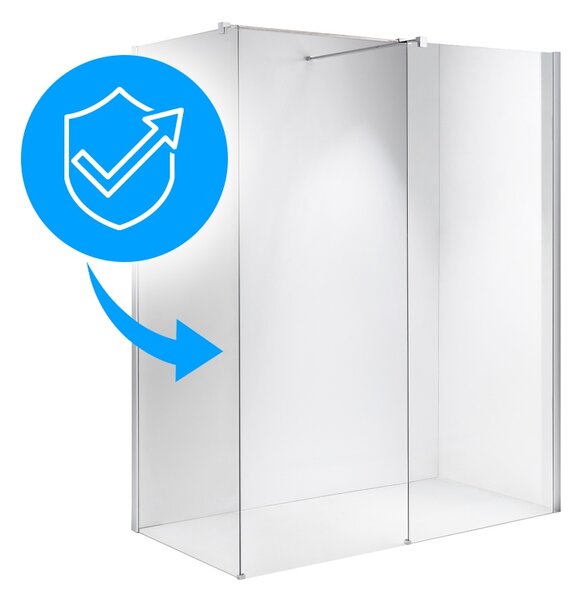 BPS-koupelny 2-dílná sprchová zástěna Walk-in SH07 DUO CR 90x90, chrom/transparent - bez vaničky