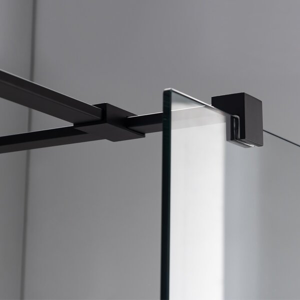 BPS-koupelny 2-dílná sprchová zástěna Walk-in SH07 DUO BL 120x70, černá mat/transparent - bez vaničky