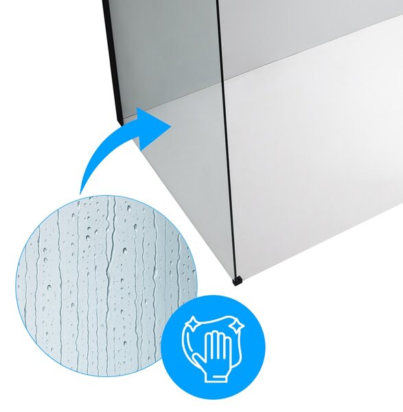 BPS-koupelny 2-dílná sprchová zástěna Walk-in SH07 DUO BL 120x70, černá mat/transparent - bez vaničky
