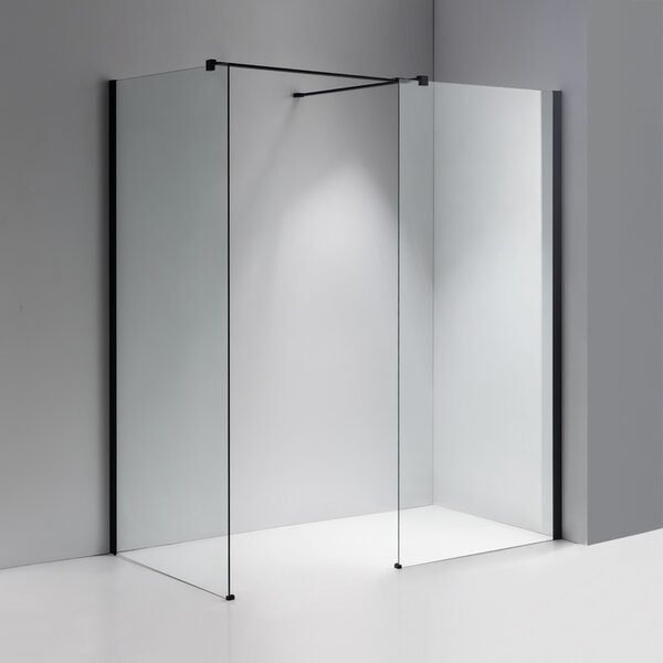 BPS-koupelny 2-dílná sprchová zástěna Walk-in SH07 DUO BL 120x70, černá mat/transparent - bez vaničky