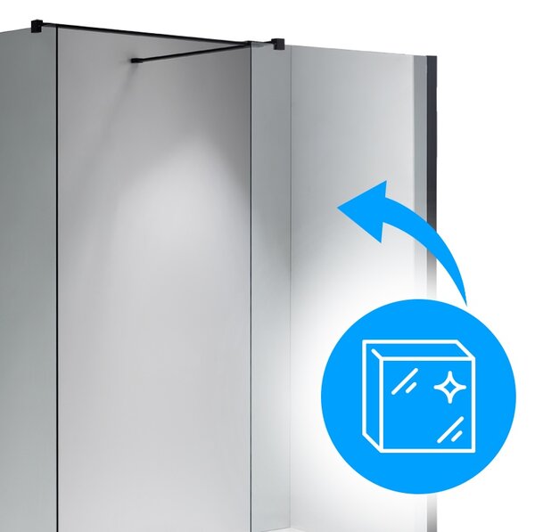 BPS-koupelny 2-dílná sprchová zástěna Walk-in SH07 DUO BL 120x70, černá mat/transparent - bez vaničky