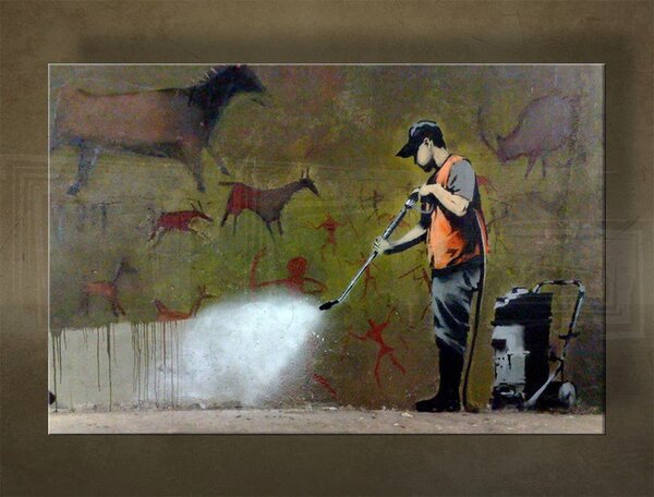 Obraz na plátně 1 kus Street ART - Banksy - Banksy - 20x30 cm