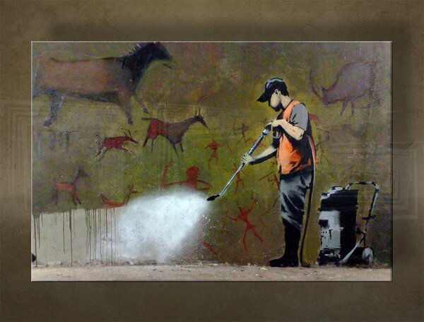 Obraz na plátně 1 kus Street ART - Banksy - Banksy - 20x30 cm