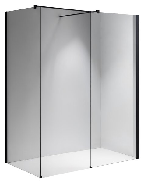 BPS-koupelny 2-dílná sprchová zástěna Walk-in SH07 DUO BL 120x70, černá mat/transparent - bez vaničky