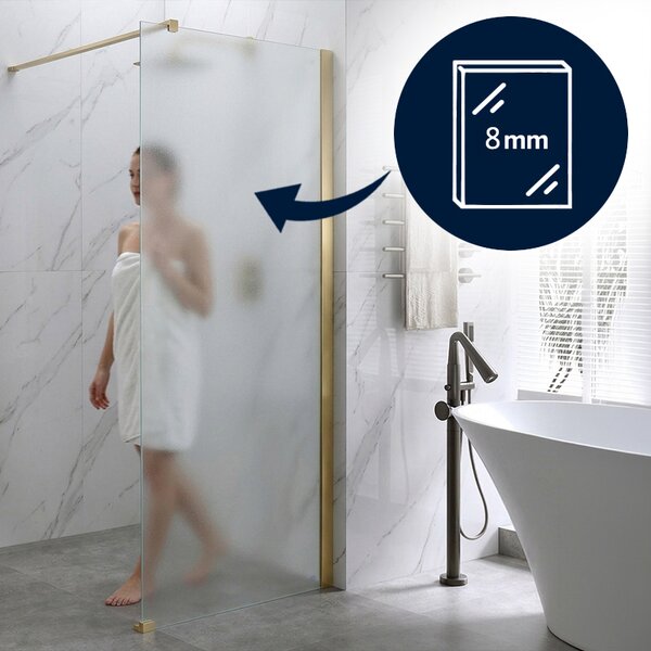 BPS-koupelny Sprchová zástěna Walk-in SH07B GL BR 80 zlatá kartáčovaná - bez vaničky