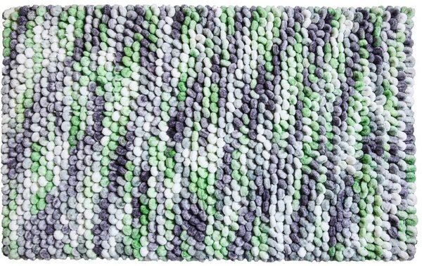 LineaDue PUNTO - Koupelnová předložka stříbrná limetková Rozměr: 55x65 cm