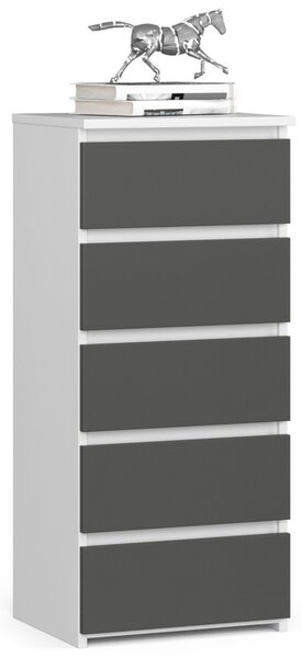 Ak furniture Komoda CL5 40 cm bílá/grafitově šedá