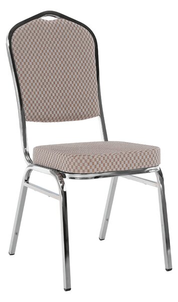 KONDELA Stohovatelná židle, béžová/vzor/chrom, ZINA 3 NEW