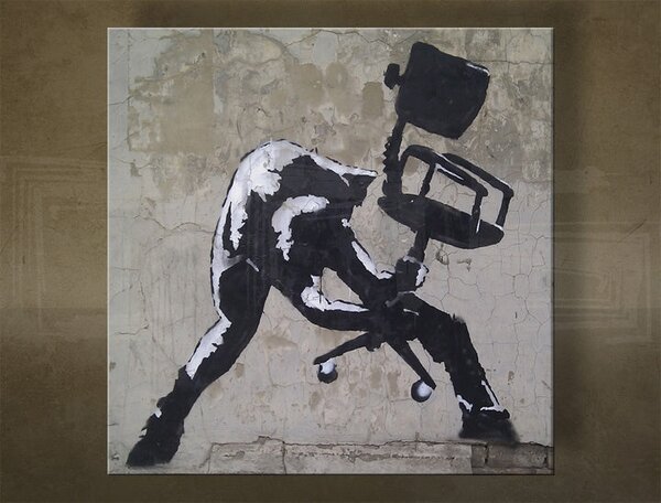 Obraz na plátně ČTVEREC Street ART - Banksy - 30x30 cm