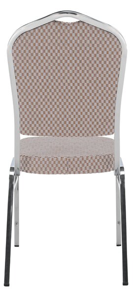 KONDELA Stohovatelná židle, béžová/vzor/chrom, ZINA 3 NEW
