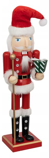VÁNOČNÍ FIGURKA LOUSKÁČEK DŘEVĚNÝ BAREVNÝ JAKO DÁREK 10X38