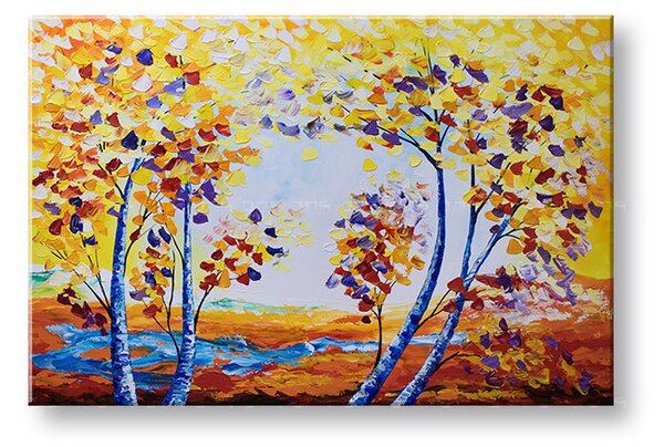 Autorská reprodukce na plátně STROMY - 45x30 cm