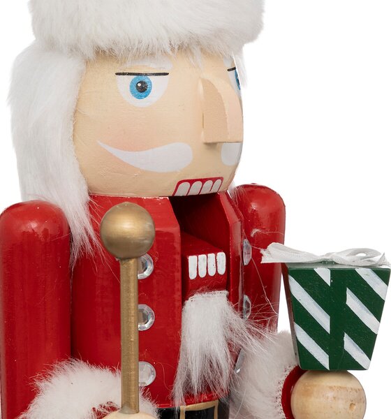 VÁNOČNÍ FIGURKA LOUSKÁČEK DŘEVĚNÝ BAREVNÝ JAKO DÁREK 10X38
