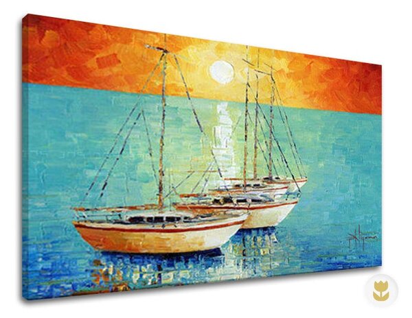 Autorská reprodukce na plátně LODĚ - 90x60 cm