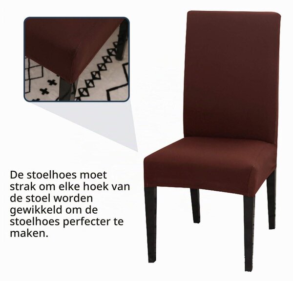 Potah na židli jídelní židle - Sada 4 kusů - 92% polyester a 8% Elastan - Snímatelný a praní