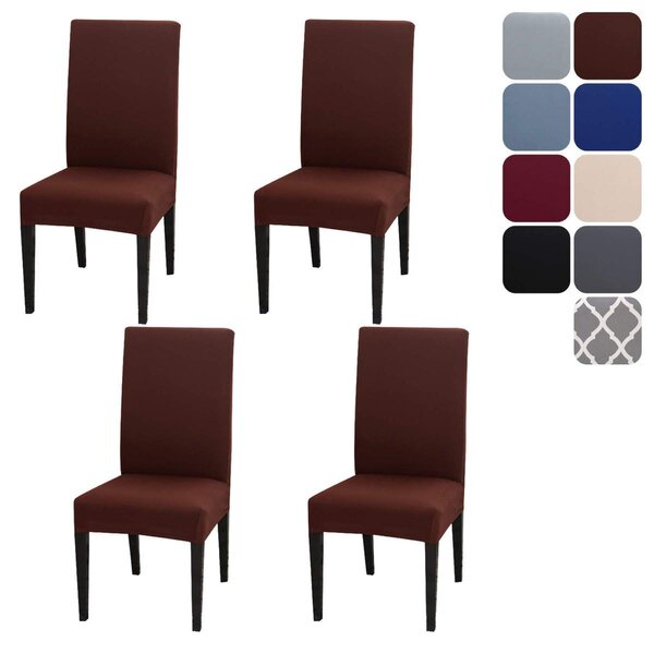 Potah na židli jídelní židle - Sada 4 kusů - 92% polyester a 8% Elastan - Snímatelný a praní